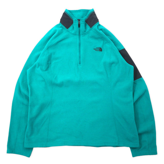 THE NORTH FACE ハーフジップ フリースジャケット L グリーン ポリエステル FLASHDRY ワンポイントロゴ刺繍