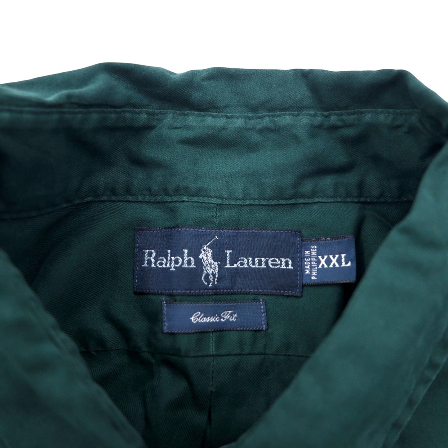 RALPH LAUREN 90年代 クラシックフィット ボタンダウンシャツ XXL グリーン コットン スモールポニー 刺繍