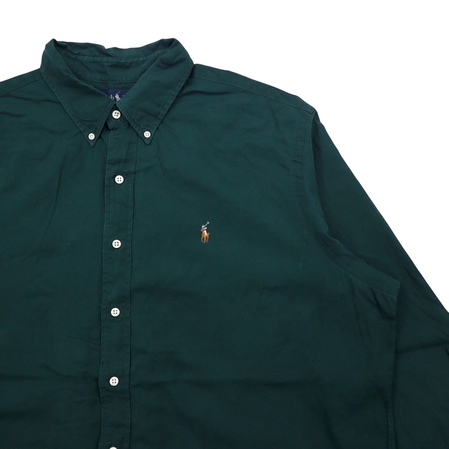 RALPH LAUREN 90年代 クラシックフィット ボタンダウンシャツ XXL グリーン コットン スモールポニー 刺繍