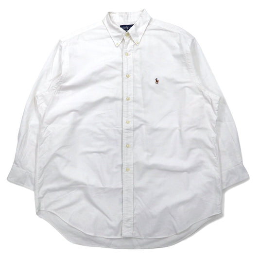 RALPH LAUREN 90年代 YARMOUTH オックスフォード ボタンダウンシャツ XL ホワイト コットン スモールポニー 刺繍 ジャマイカ製