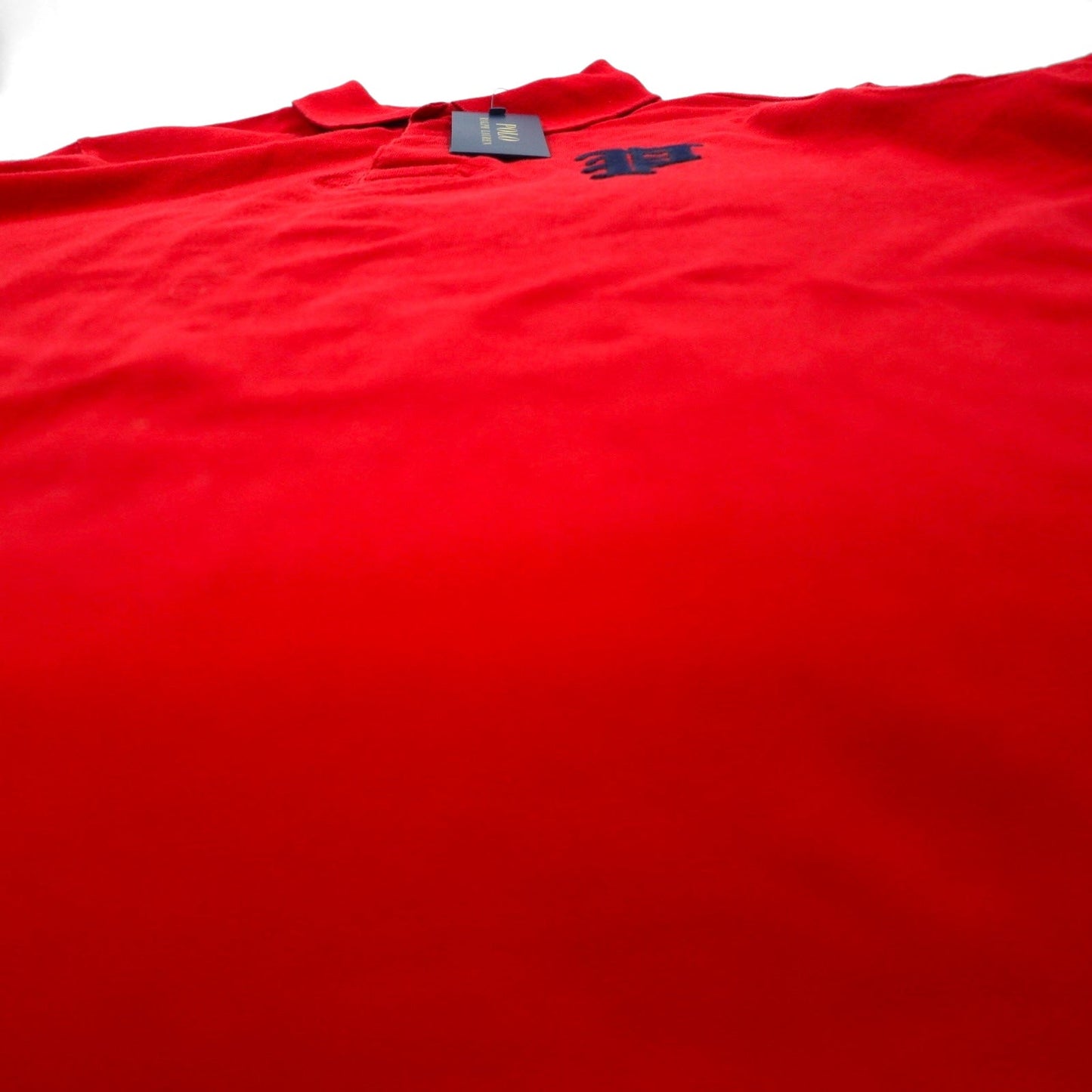 POLO RALPH LAUREN ポロシャツ L レッド コットン 鹿の子 Pロゴワッペン CUSTOM FIT 未使用品
