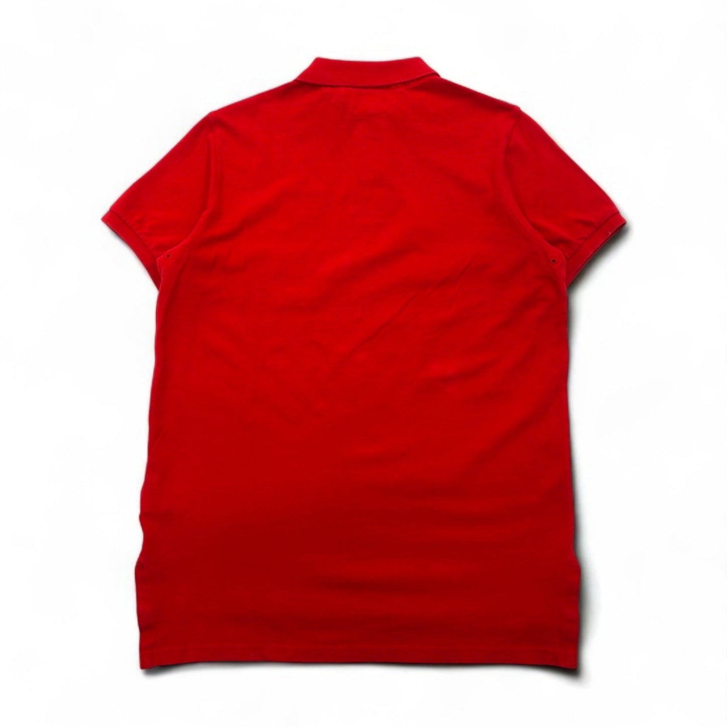 POLO RALPH LAUREN ポロシャツ L レッド コットン 鹿の子 Pロゴワッペン CUSTOM FIT 未使用品