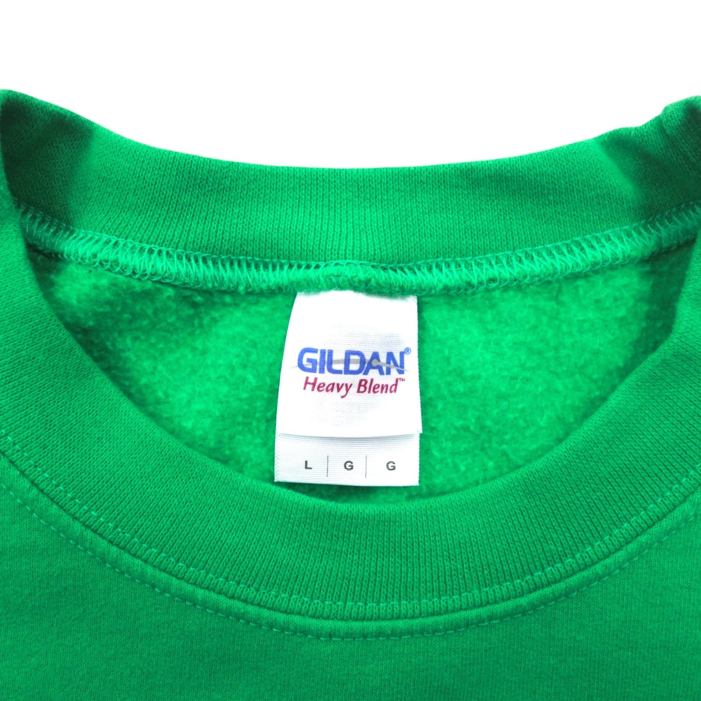 GILDAN クルーネック スウェット L グリーン プリント 裏起毛 ATTACK VOLLEYBALL ホンジュラス製