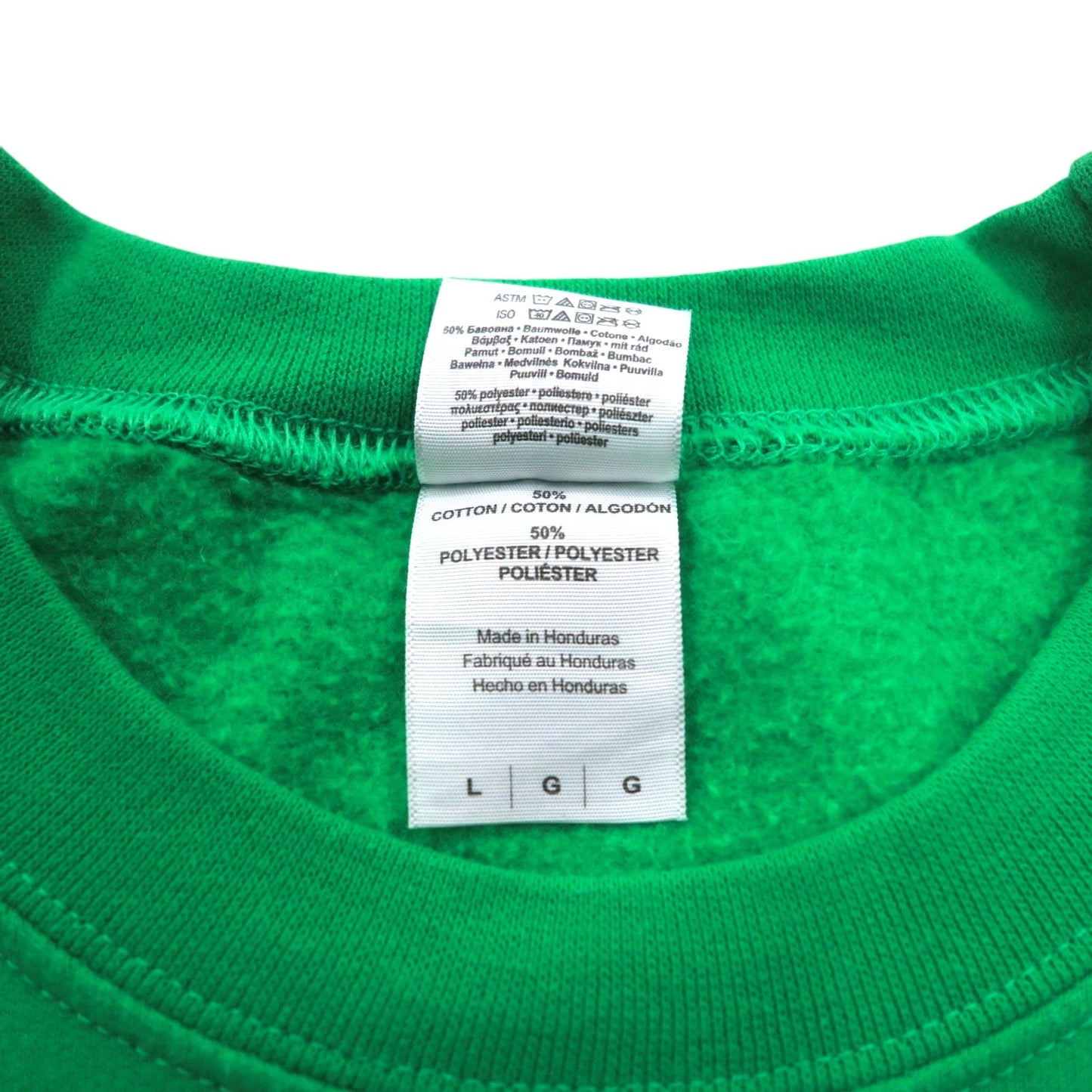 GILDAN クルーネック スウェット L グリーン プリント 裏起毛 ATTACK VOLLEYBALL ホンジュラス製