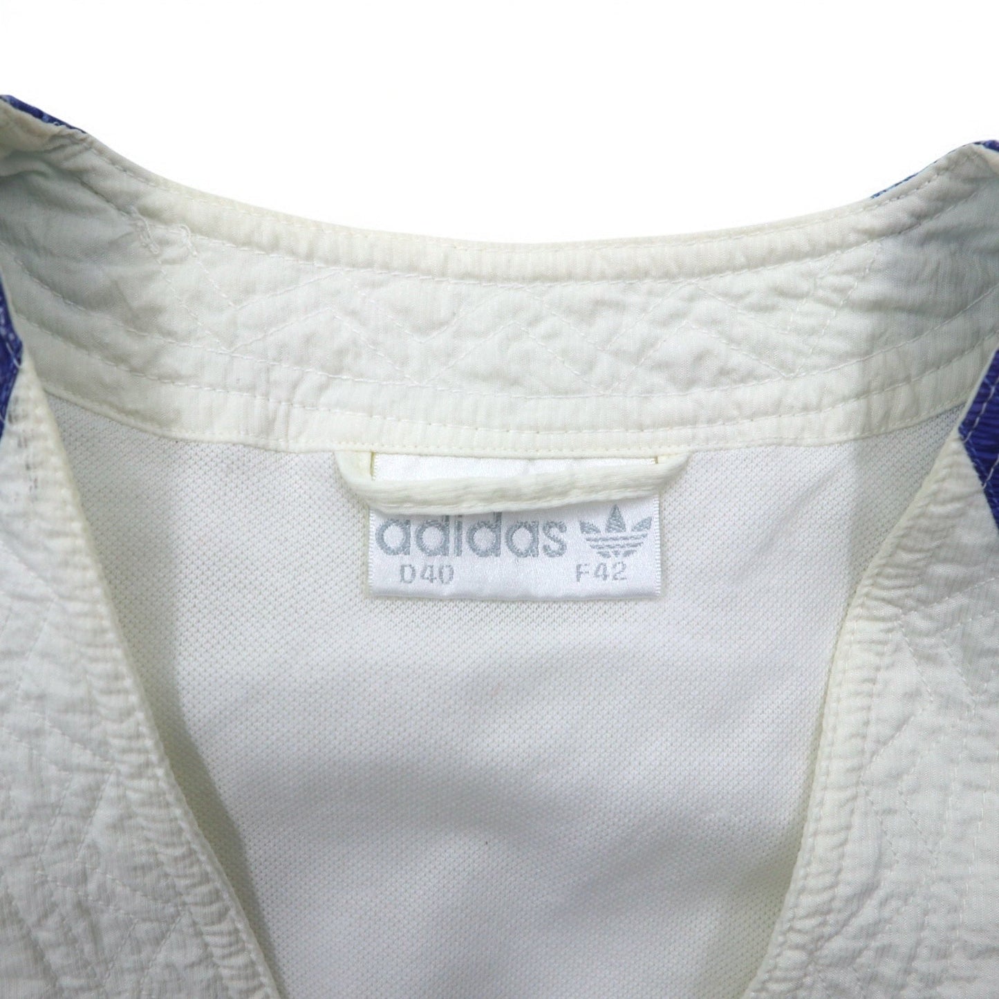 adidas 90年代 銀タグ ジップアップ テック ベスト XL ホワイト ポリエステル 中国漢文