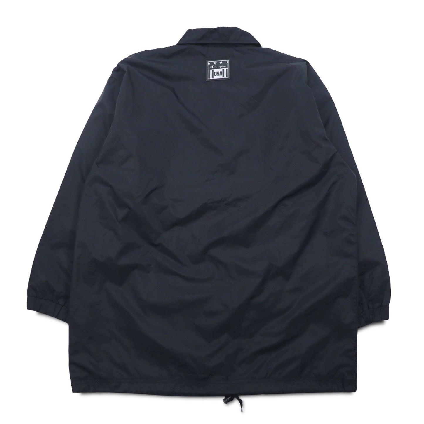 Champion 90年代 オーバーサイズ コーチジャケット M ブラック ナイロン メッシュライナー スクリプトロゴ