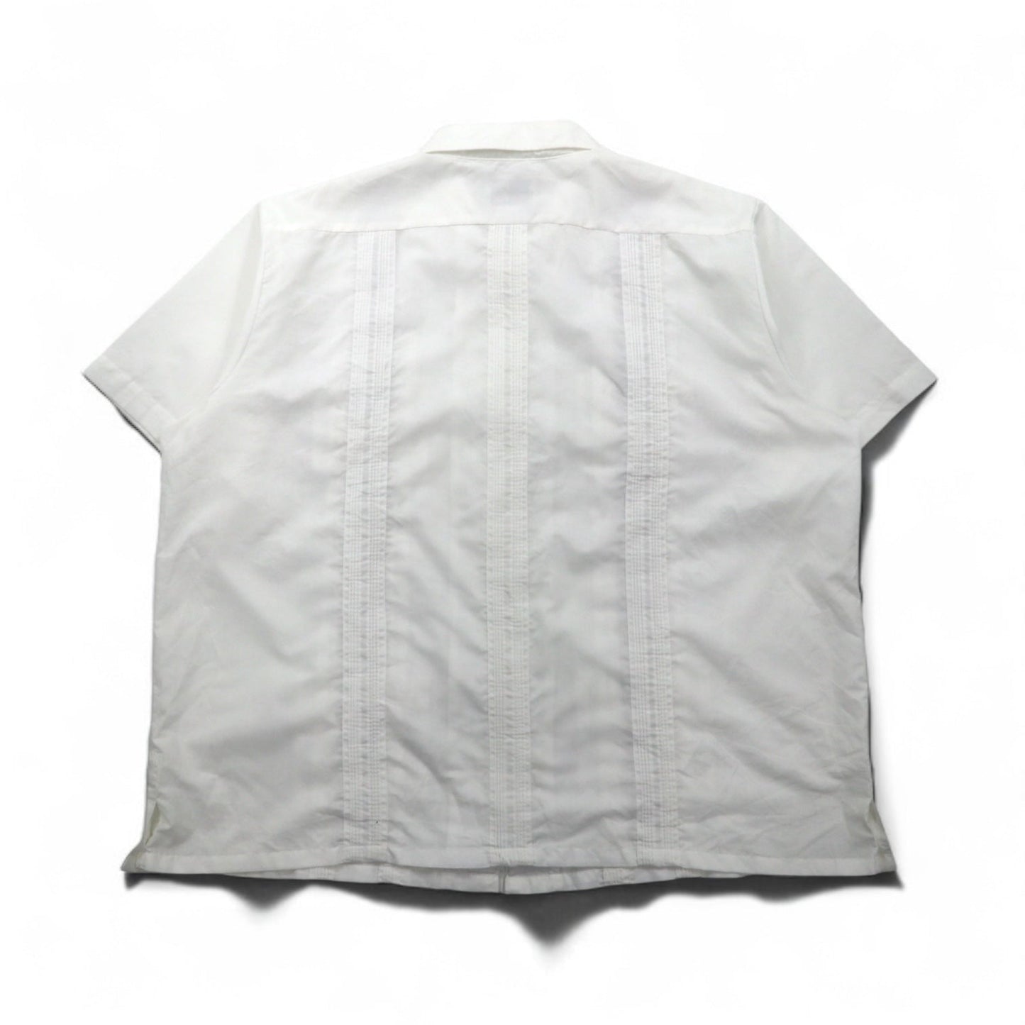 GUAYABERA 90年代 フルジップ キューバシャツ 半袖 ボックスシャツ XL ホワイト 刺繍