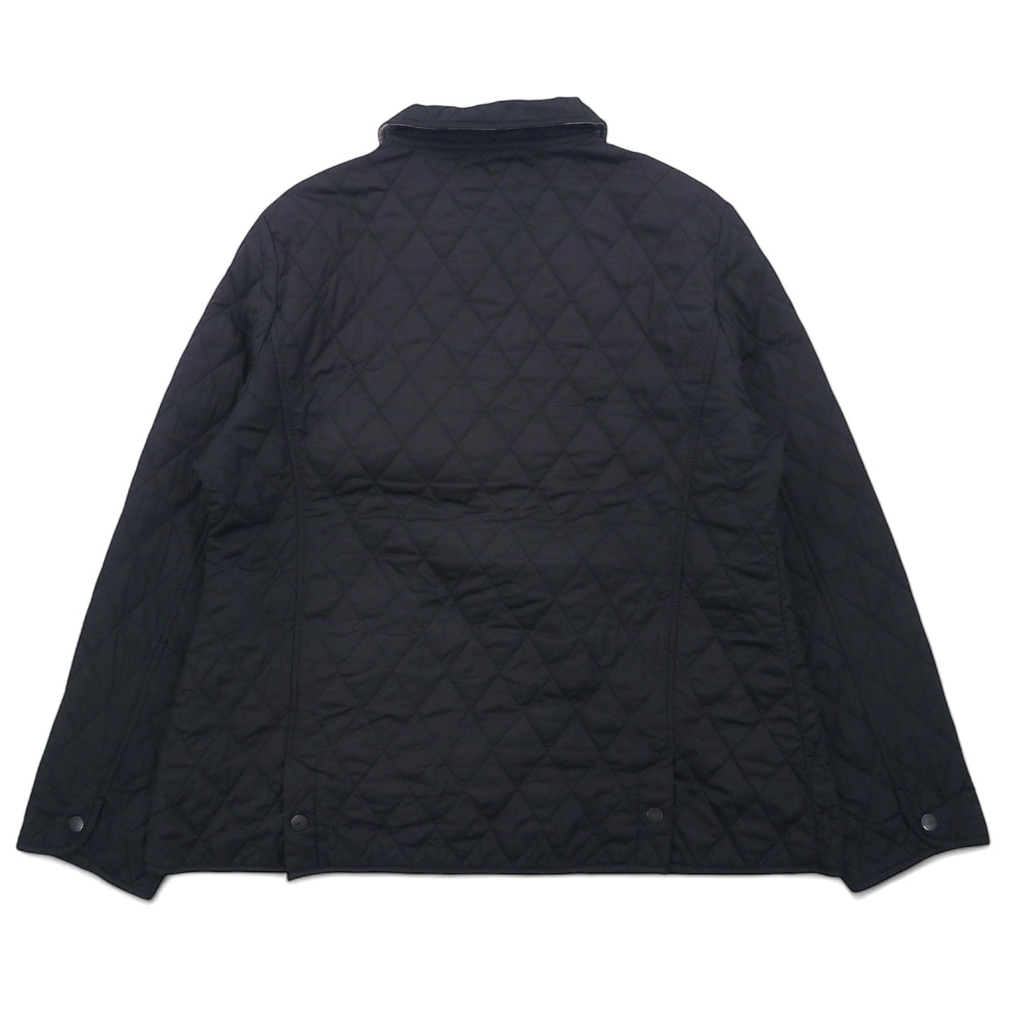 Barbour キルティングジャケット XL ブラック ポリエステル 裏地チェック CYNTHIA MATT QUILT JACKET L2359