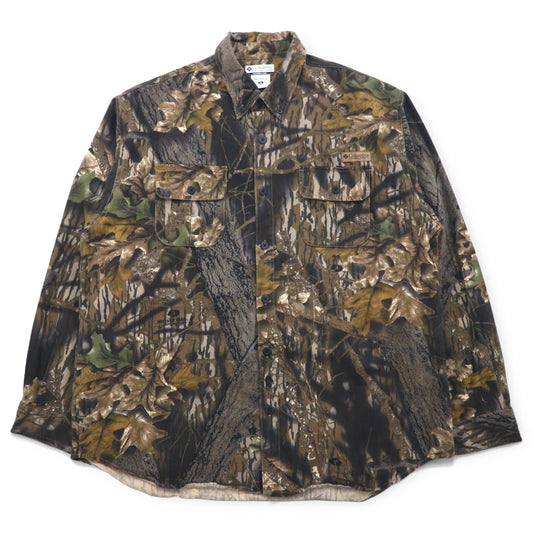 Columbia リアルツリーカモ ボタンダウンシャツ XL カーキ コットン MOSSY OAK ビッグサイズ