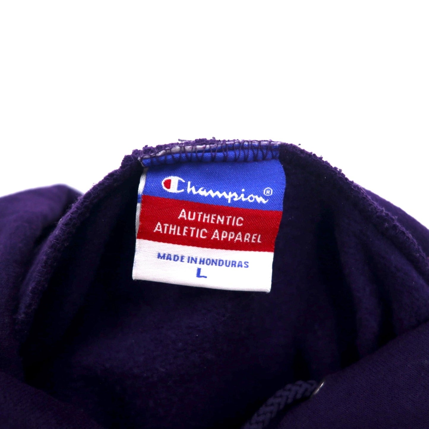 Champion 00年代 カレッジ プリント プルオーバーパーカー L ネイビー コットン 裏起毛 TEXAS CHRISTIAN UNIVERSITY アーチロゴ 2段プリント ホンジュラス製