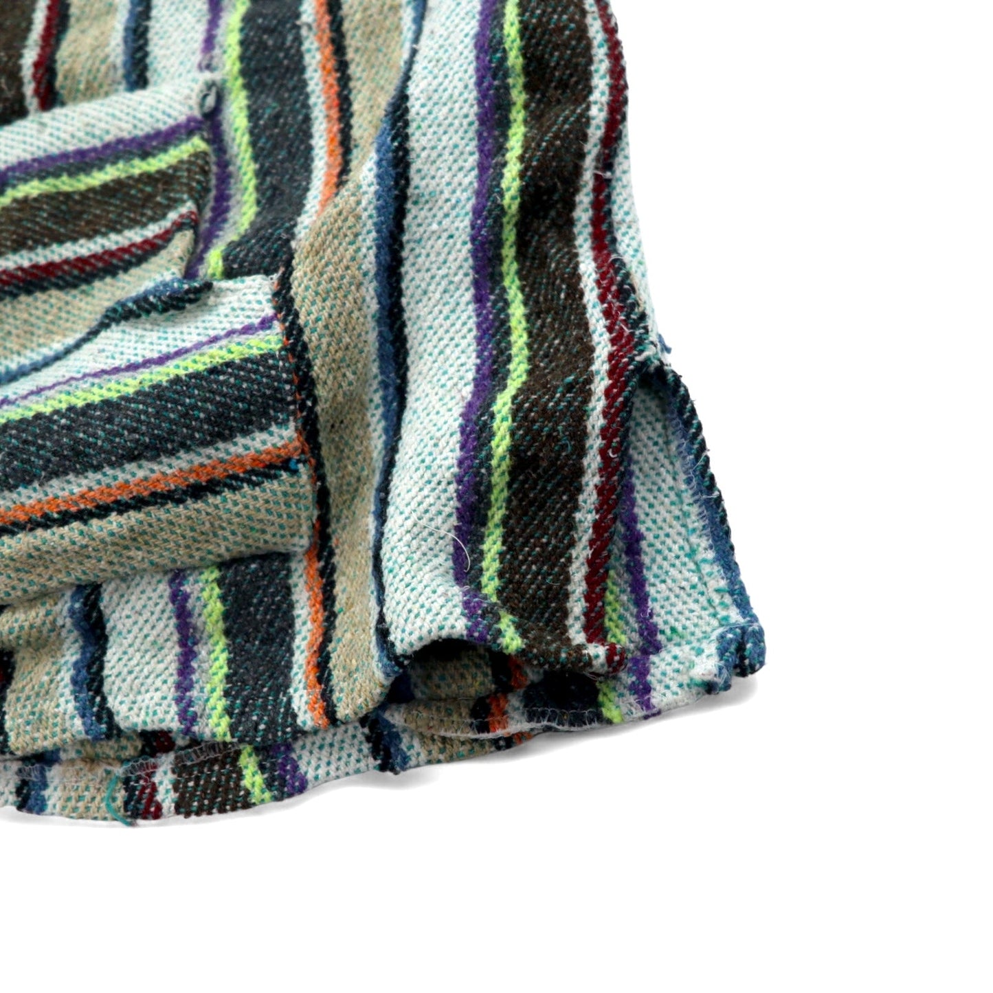 Vintage Baja Hoodie メキシカン パーカー M マルチカラー ボーダー ストライプ アクリル