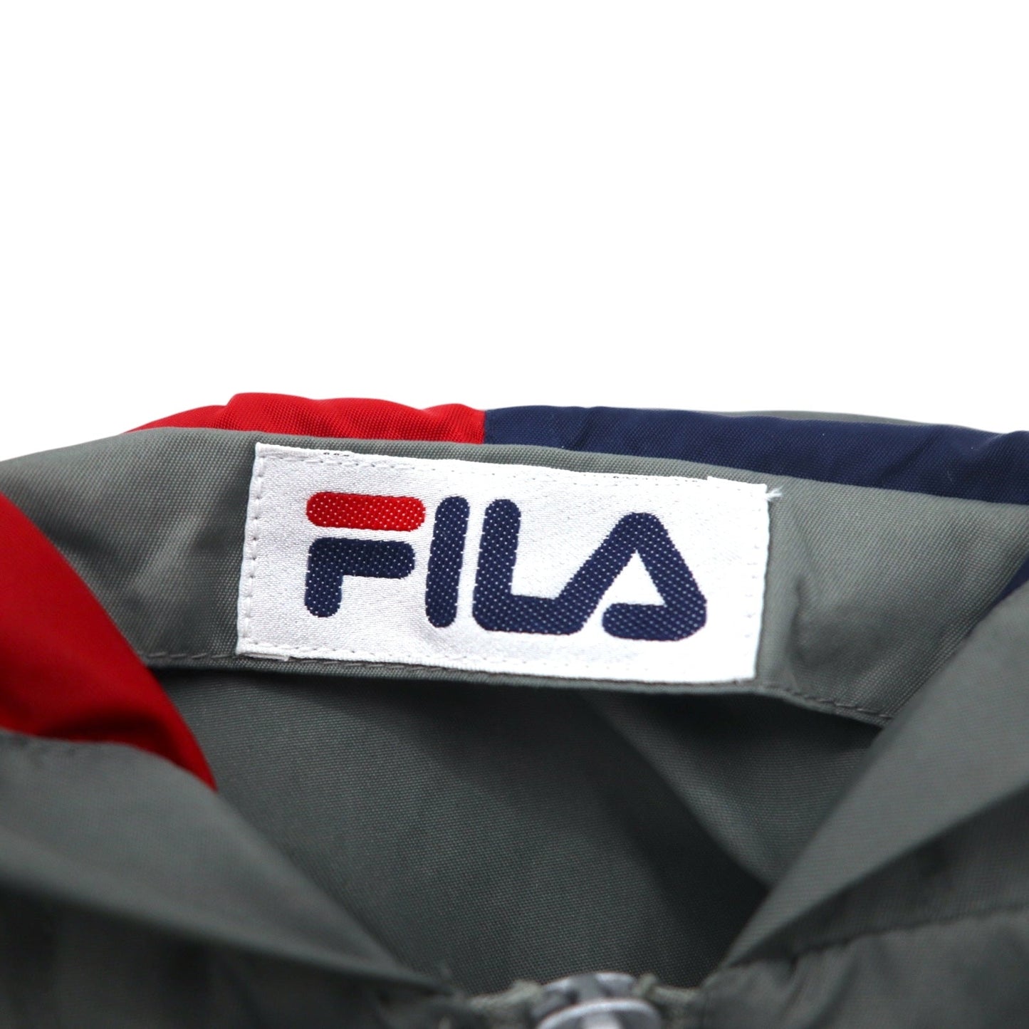 FILA 90年代 ロング アノラックパーカー S-M グレー ナイロン 撥水 ハーフジップ ビッグサイズ