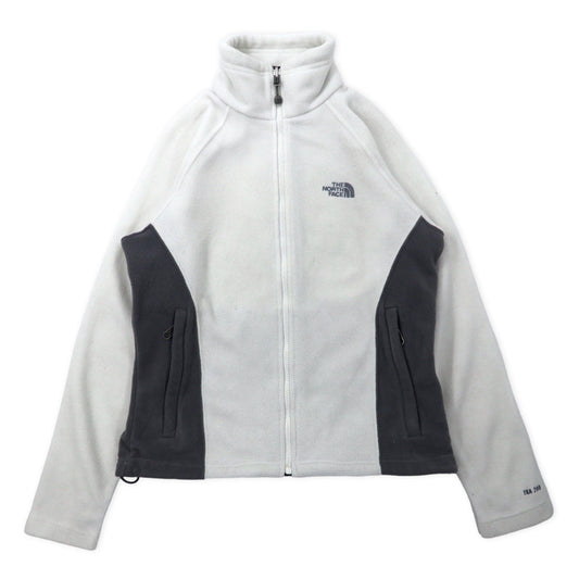 THE NORTH FACE フルジップ フリースジャケット S ホワイト ポリエステル ワンポイントロゴ刺繍 TKA200