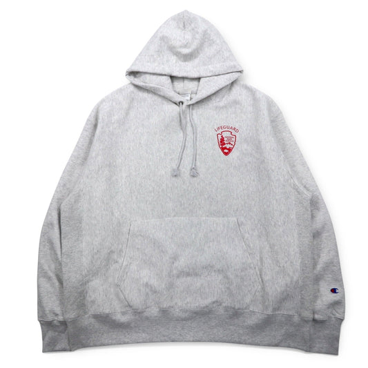 Champion リバースウィーブ REVERSE WEAVE プルオーバー パーカー 2XL グレー LIFEGUARD 裏起毛 青単タグ 復刻 ビッグサイズ