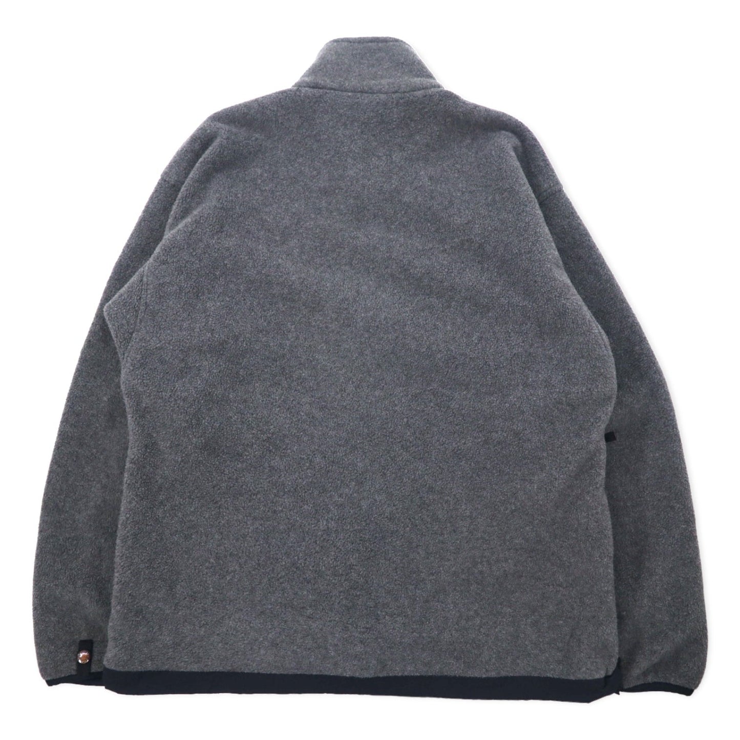 THE NORTH FACE USA製 フルジップ フリースジャケット L グレー ポリエステル ワンポイントロゴ刺繍