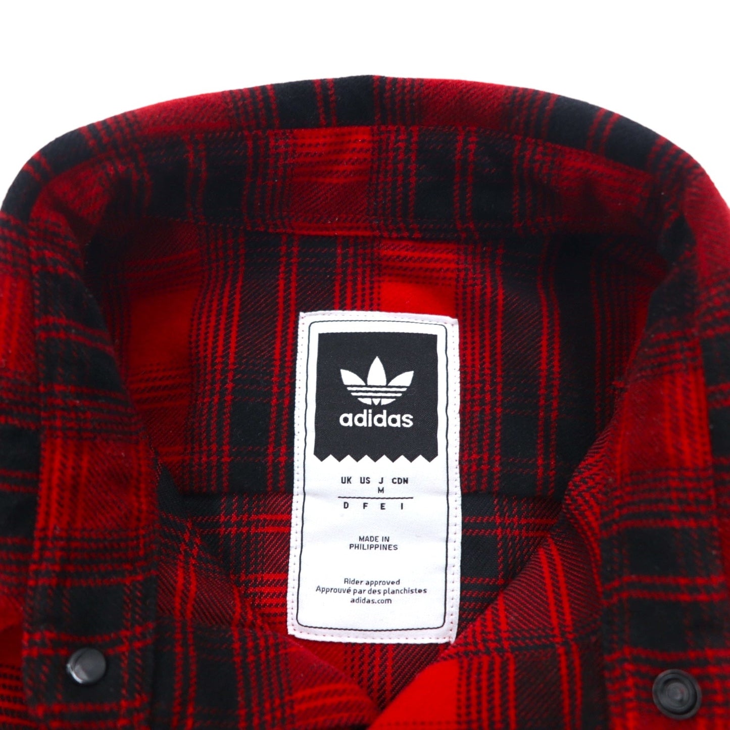 adidas originals フランネルシャツ M レッド チェック ポリエステル ストレッチ BR7936
