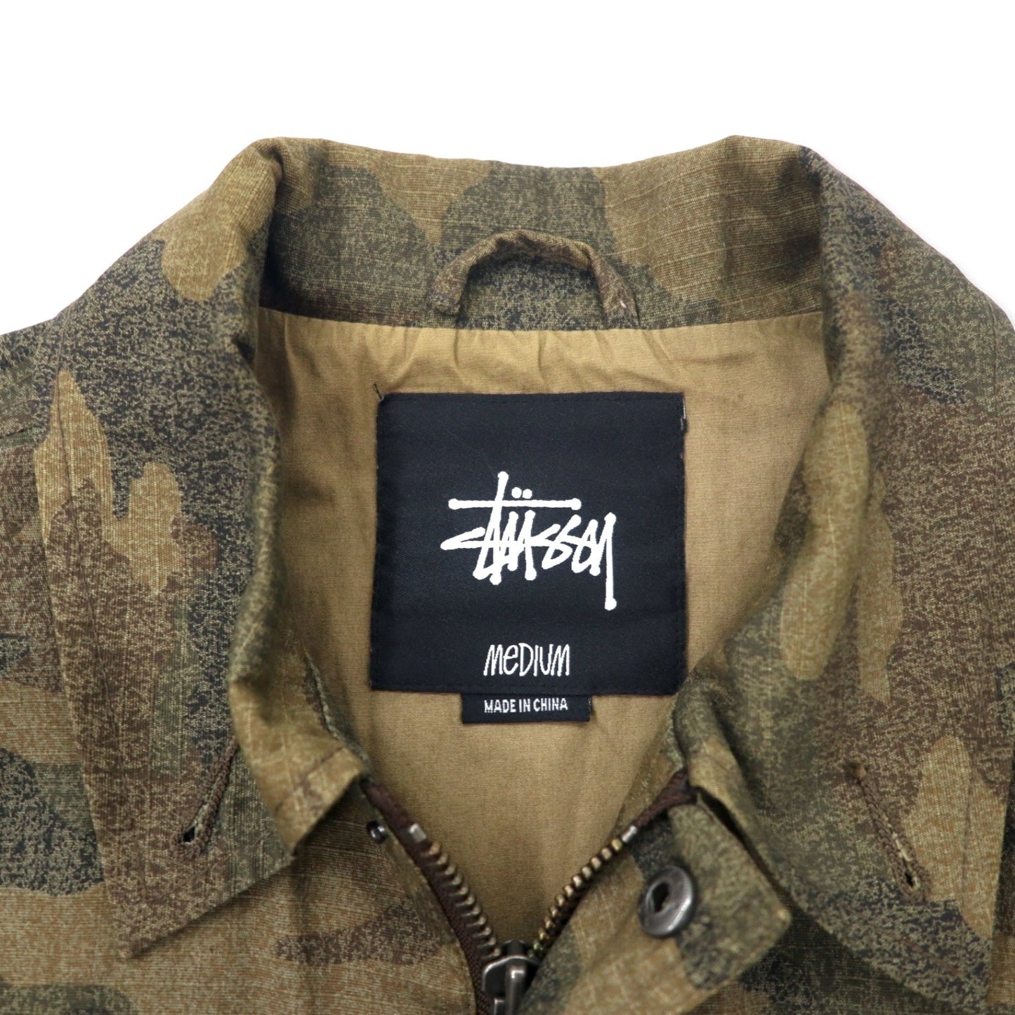 stussy M-65 フィールドジャケット M カーキ カモフラ コットン ドローコード
