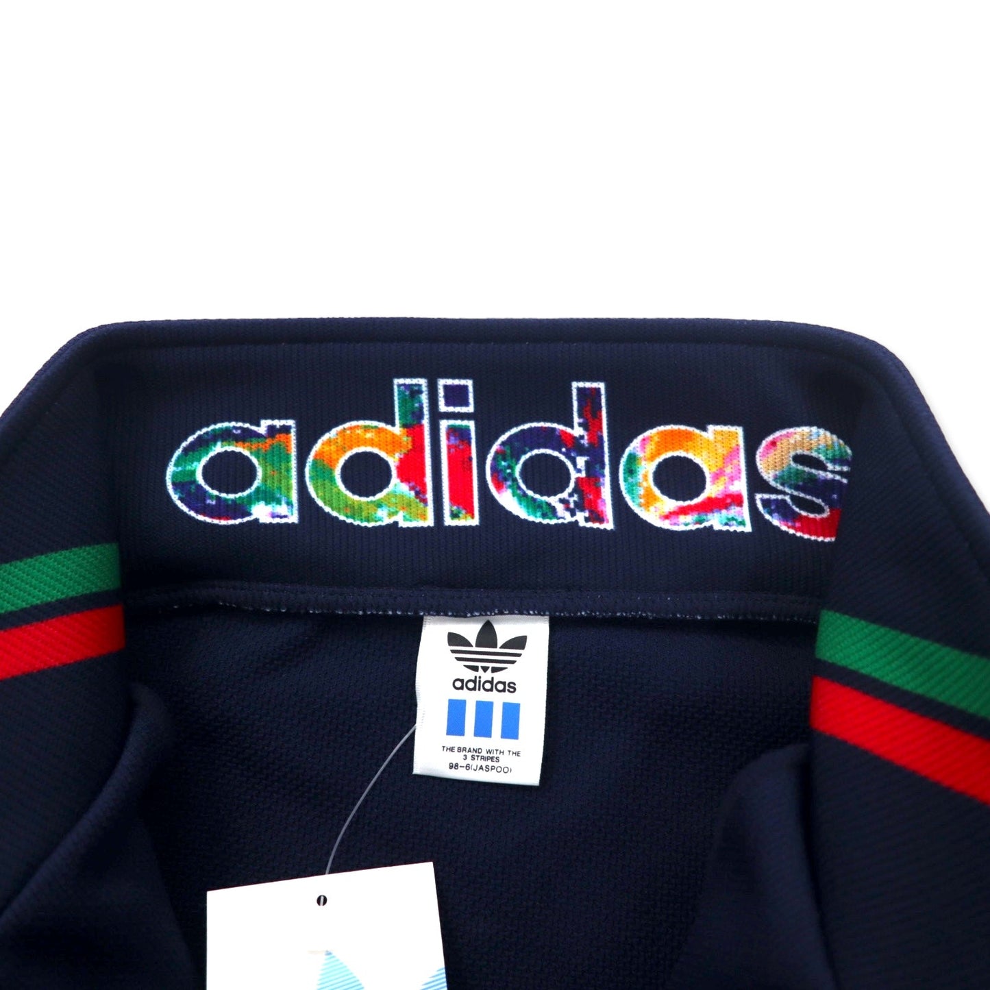 adidas 90年代 デサント社製 トラックジャケット ジャージ O ネイビー ポリエステル トレフォイルロゴ刺繍 日本製 未使用品