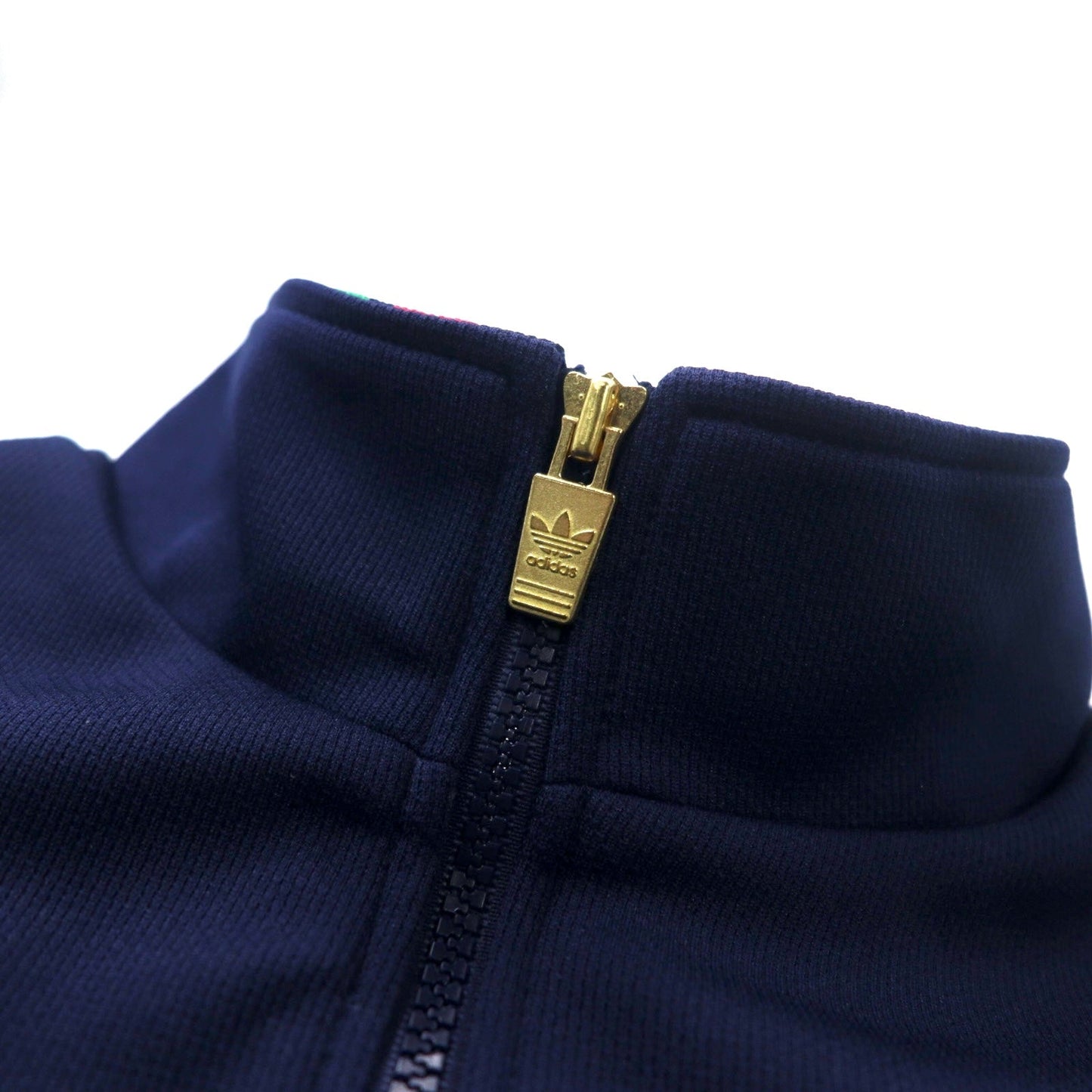 adidas 90年代 デサント社製 トラックジャケット ジャージ O ネイビー ポリエステル トレフォイルロゴ刺繍 日本製 未使用品