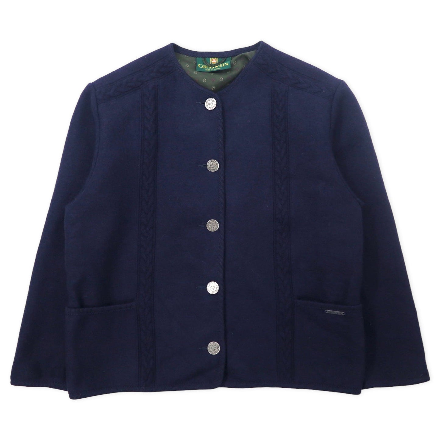 GIESSWEIN オーストラリア製 チロリアンジャケット 40 ネイビー ウール コインボタン ユーロヴィンテージ