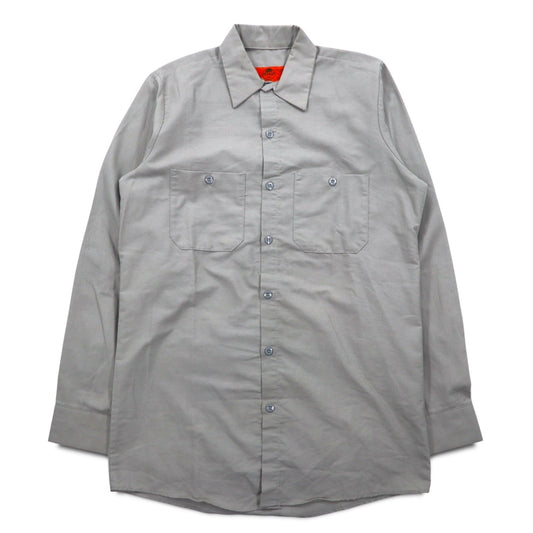 RED KAP ワークシャツ S グレー ポリエステル コットン フロントポケット ホンジュラス製