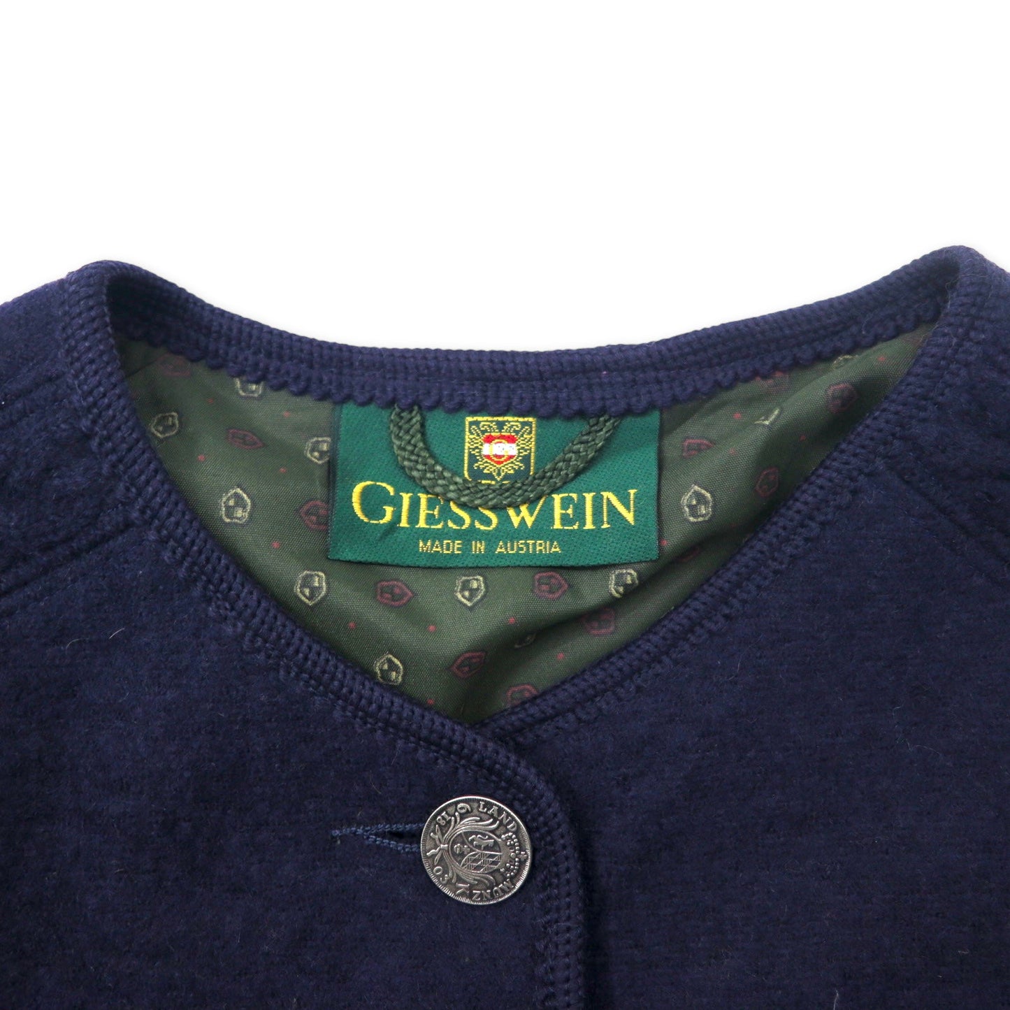 GIESSWEIN オーストラリア製 チロリアンジャケット 40 ネイビー ウール コインボタン ユーロヴィンテージ