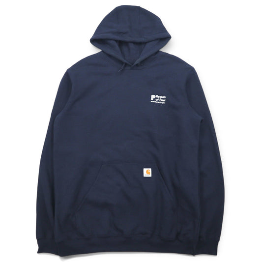 carhartt プルオーバー パーカー L ネイビー コットン 裏起毛 MIDWEIGHT PO HOODIE K121-472