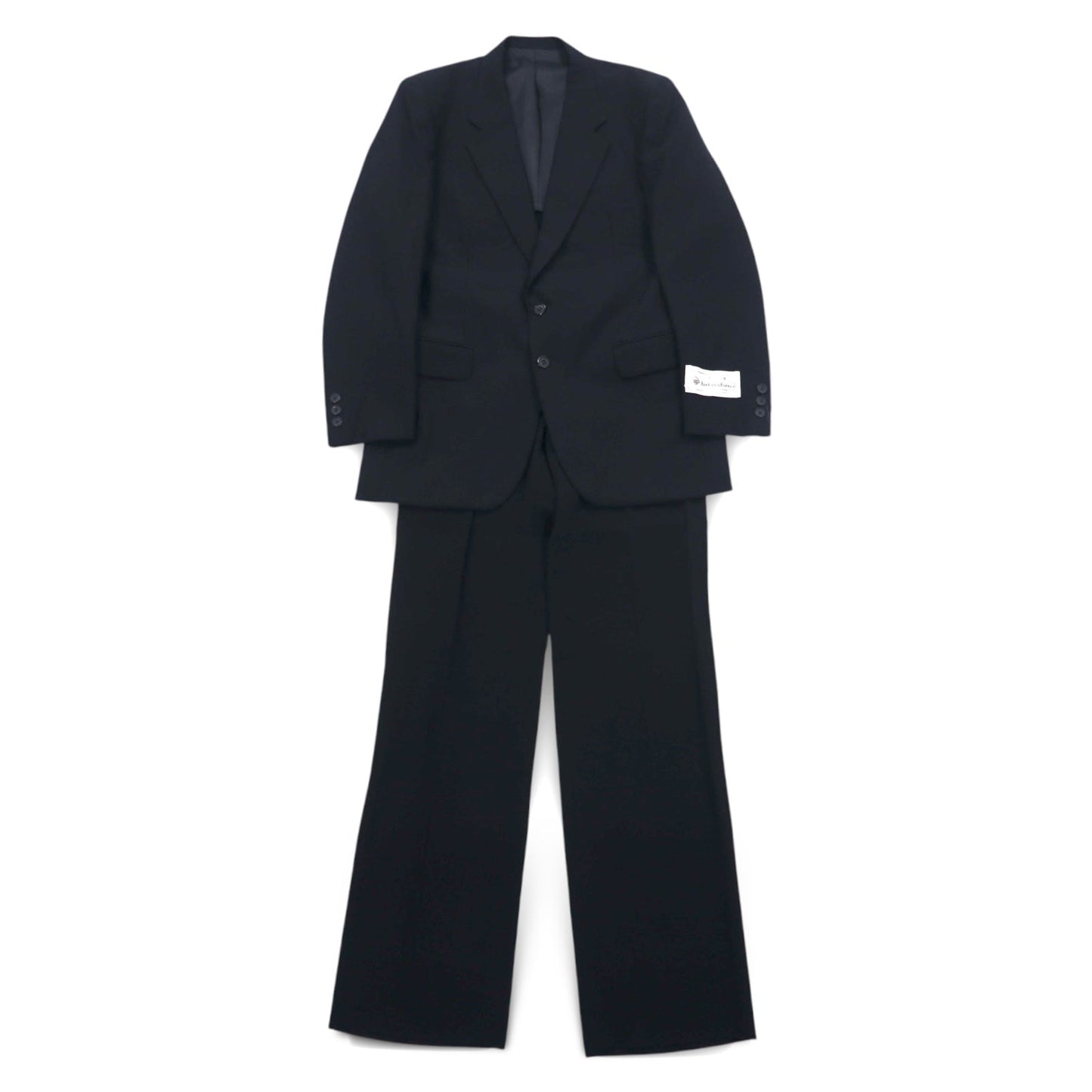 Vintage 90s Japan Made Black Suit Kodama Formal 2B スーツ セットアップ S ブラック ウール 羊毛 日本製 未使用品