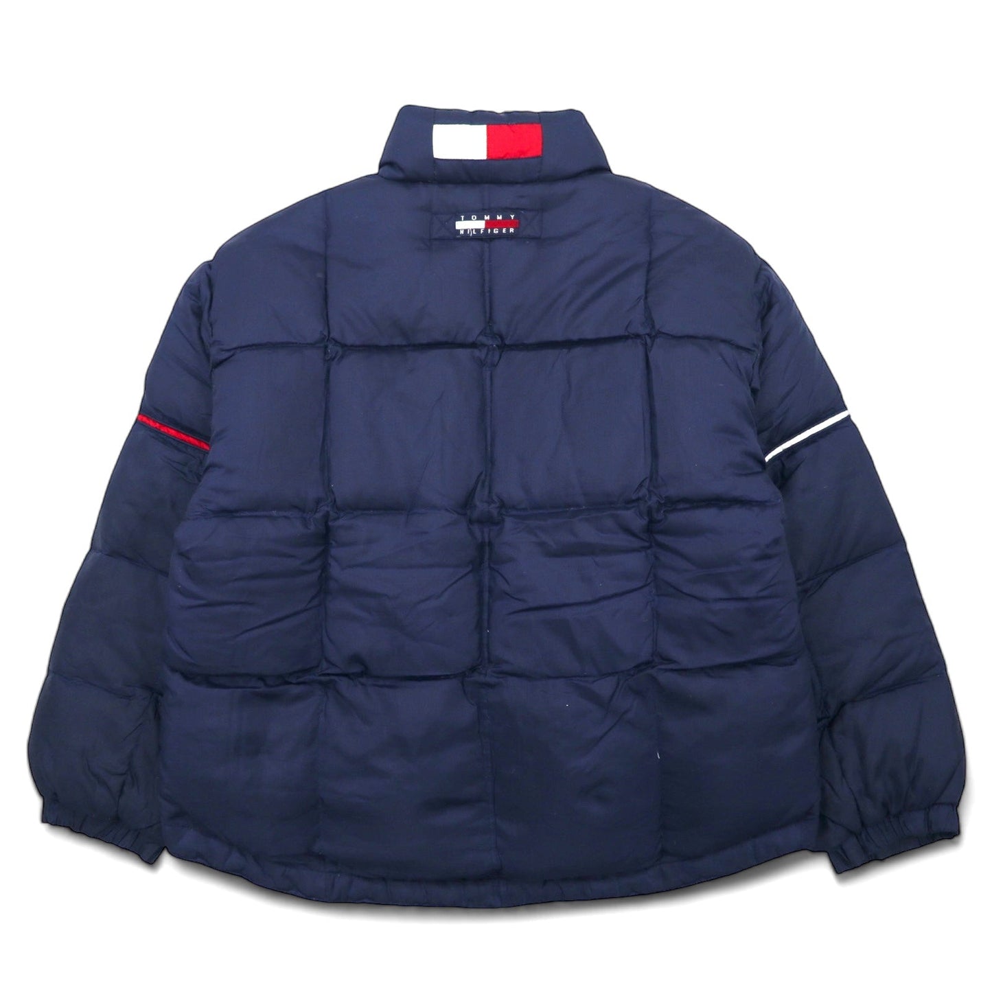 TOMMY HILFIGER 90年代 ダウンジャケット L ネイビー ナイロン フラッグロゴ