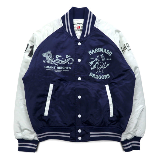 Ted Company ナイロン スタジャン S ネイビー 両面プリント キルティングライナー NARIMASU DRAGONS