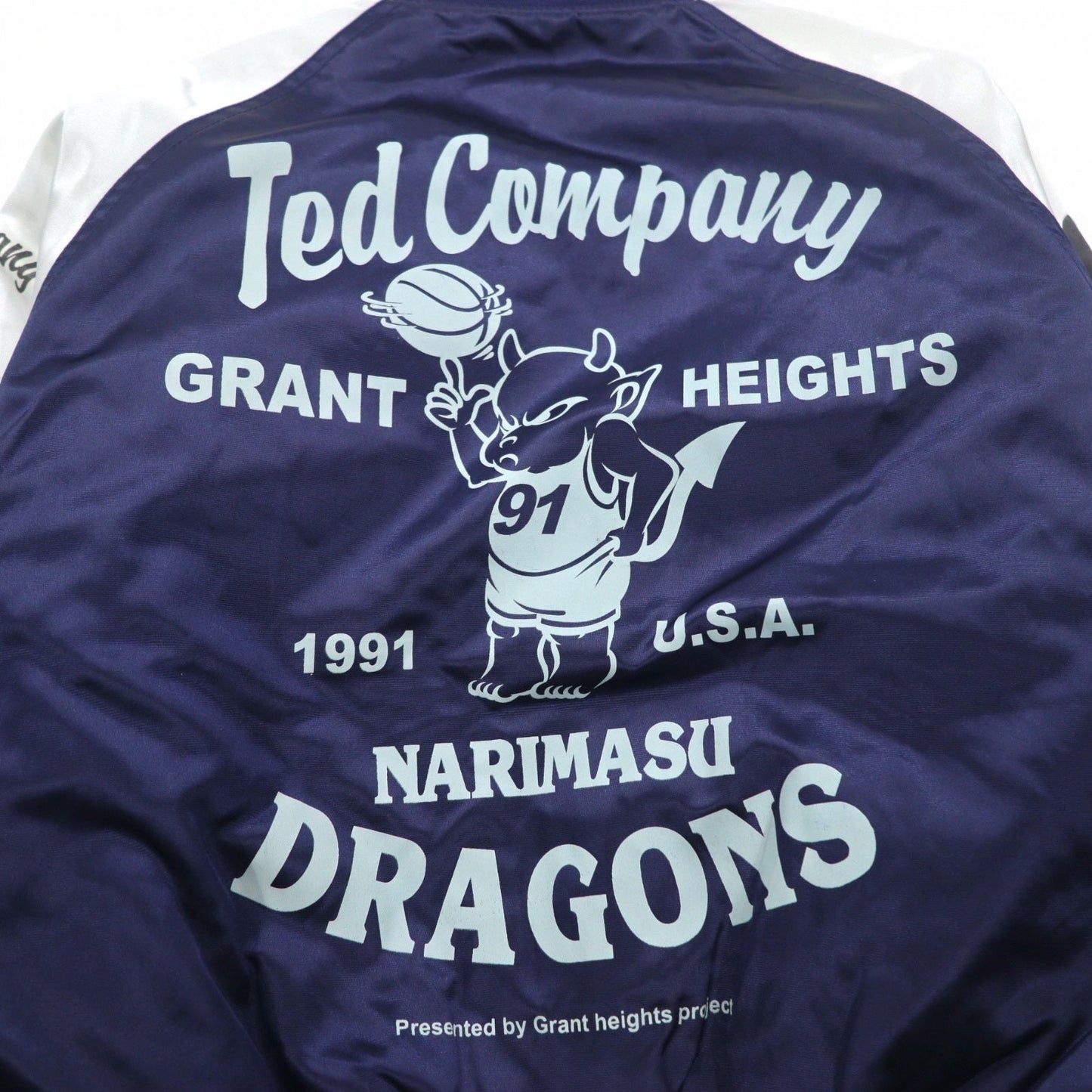 Ted Company ナイロン スタジャン S ネイビー 両面プリント キルティングライナー NARIMASU DRAGONS