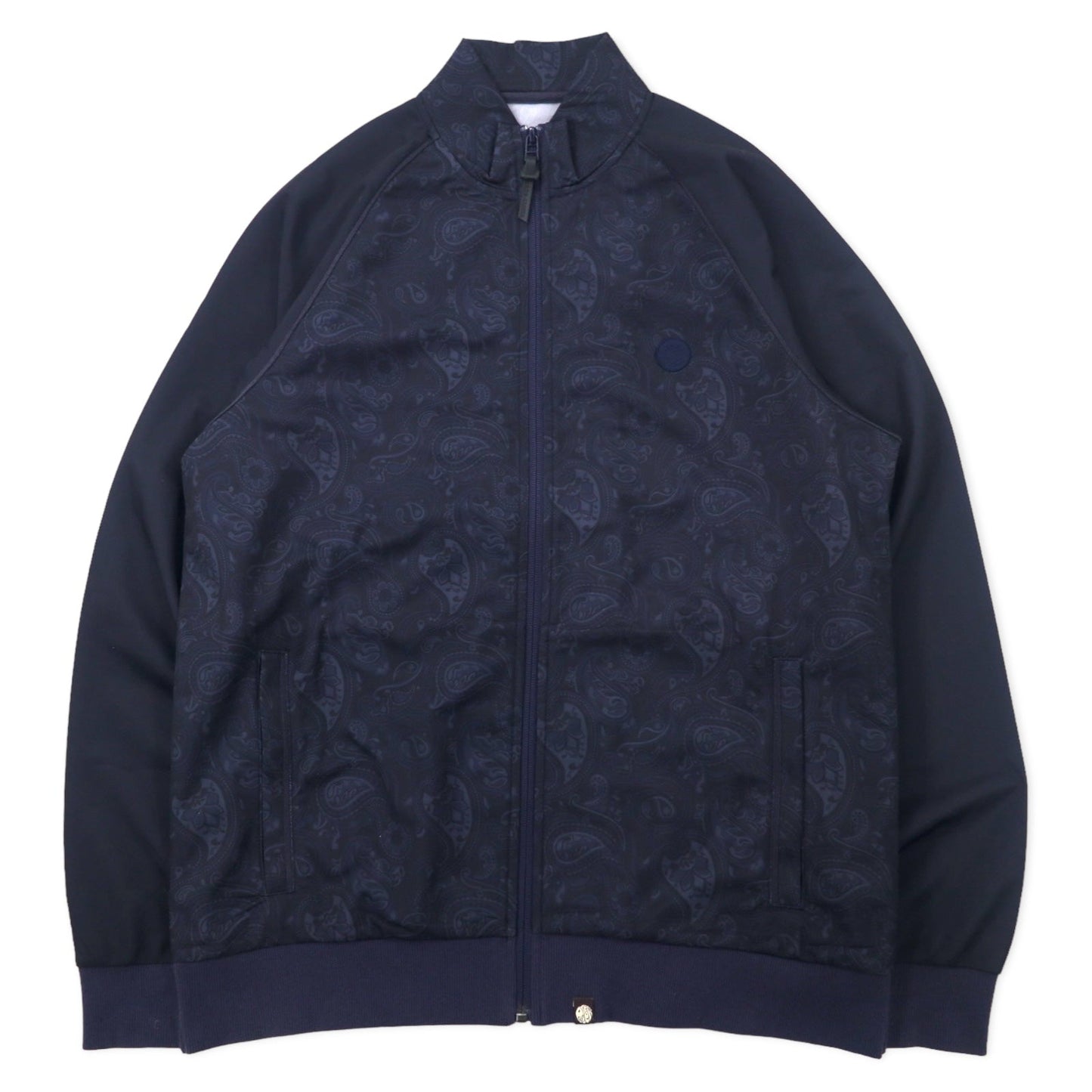 PRETTY GREEN ペイズリー柄 トラックジャケット ジャージ 4 ネイビー ポリエステル ワンポイントロゴ