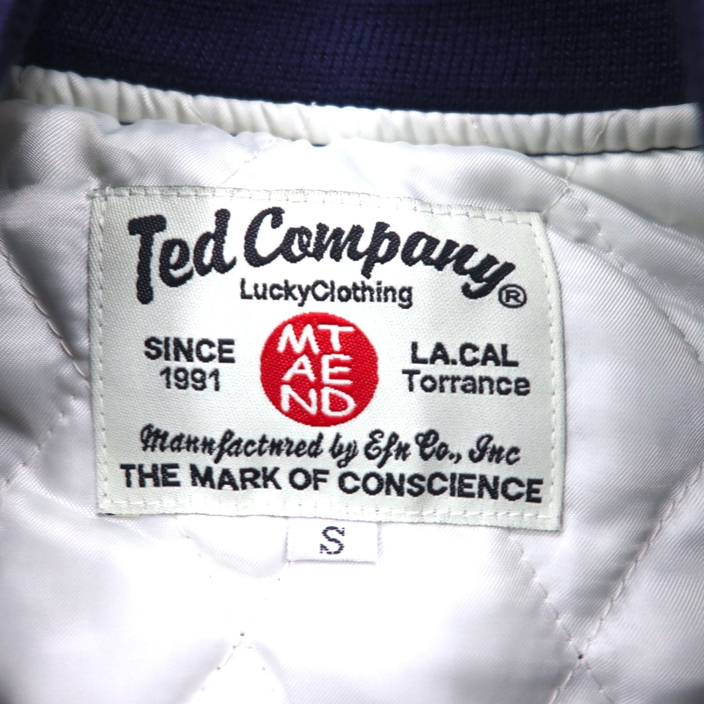 Ted Company ナイロン スタジャン S ネイビー 両面プリント キルティングライナー NARIMASU DRAGONS