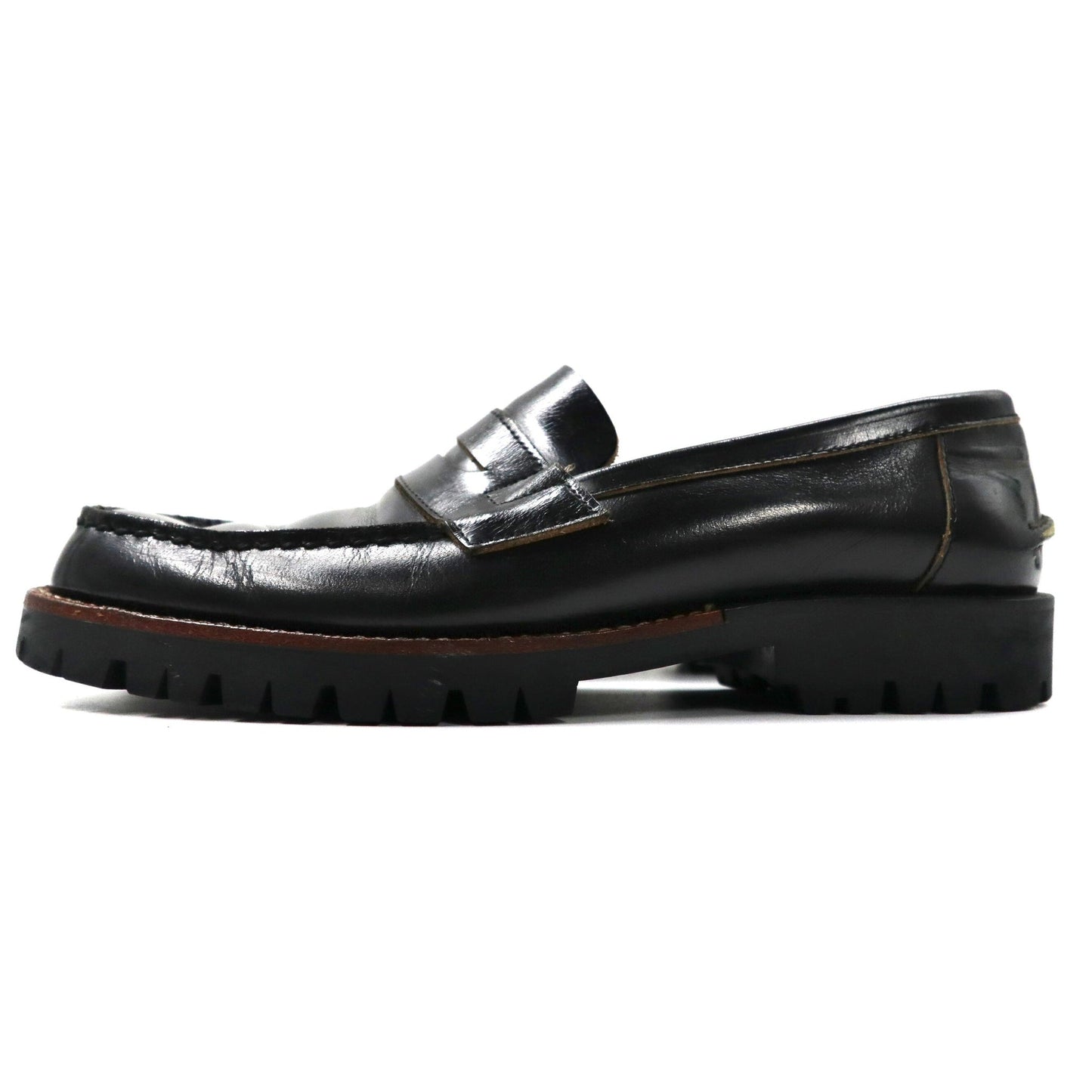 COMME des GARCONS コインローファー 23cm ブラック レザー タンクソール 日本製