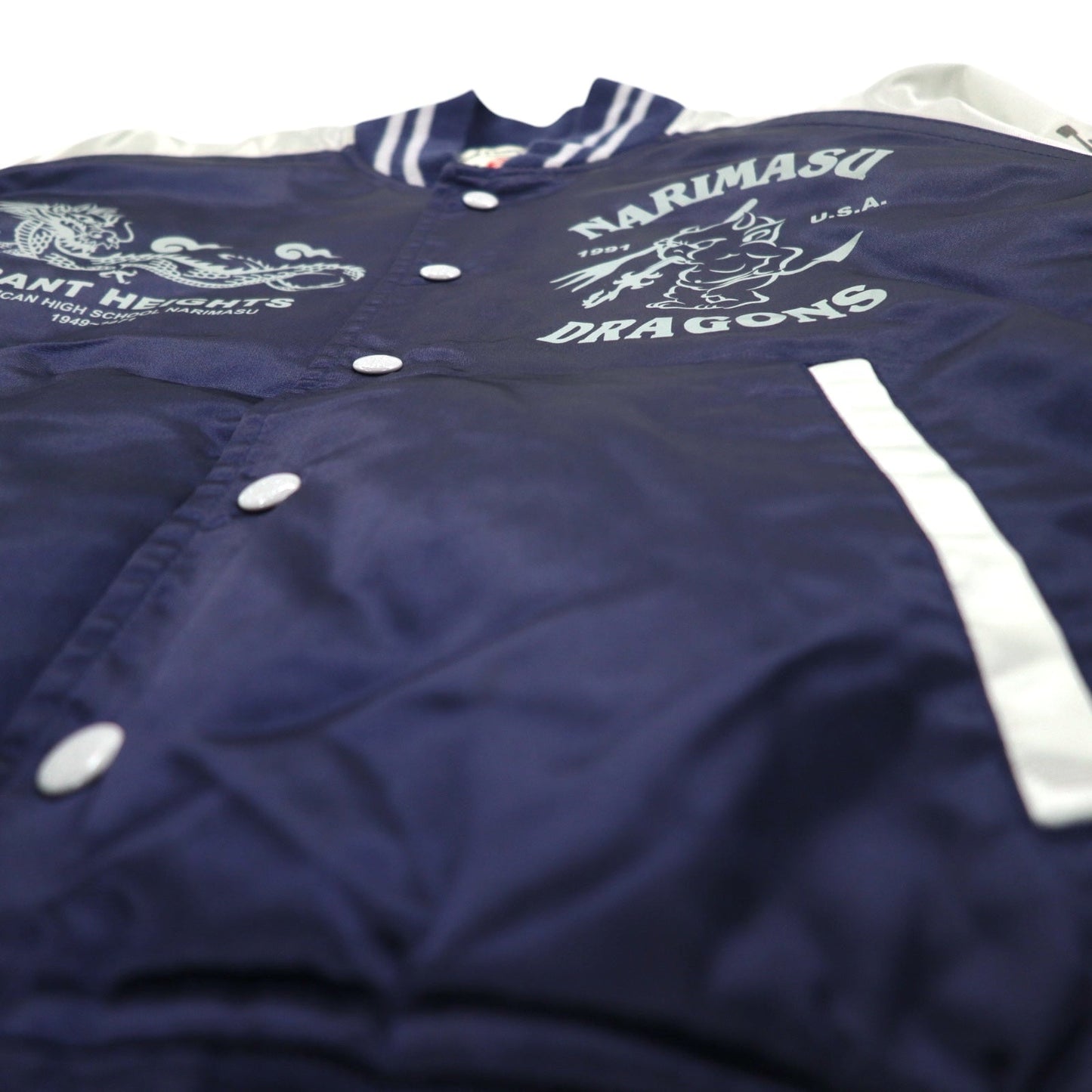 Ted Company ナイロン スタジャン S ネイビー 両面プリント キルティングライナー NARIMASU DRAGONS