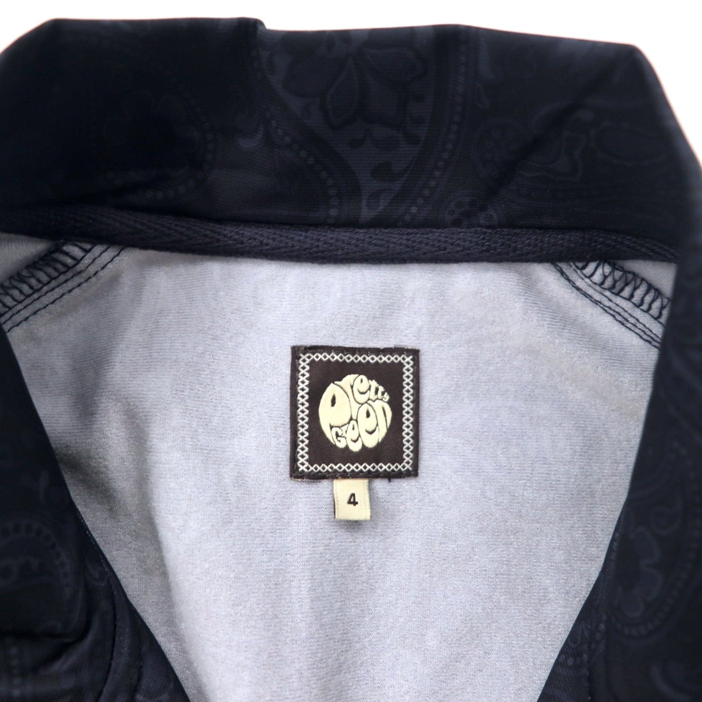 PRETTY GREEN ペイズリー柄 トラックジャケット ジャージ 4 ネイビー ポリエステル ワンポイントロゴ