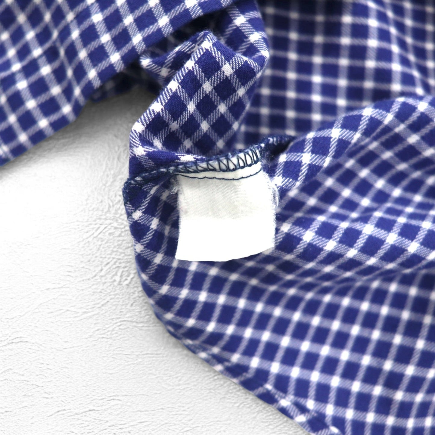 VAN HEUSEN 90年代 半袖 シャツ L ブルー チェック コットン 襟芯