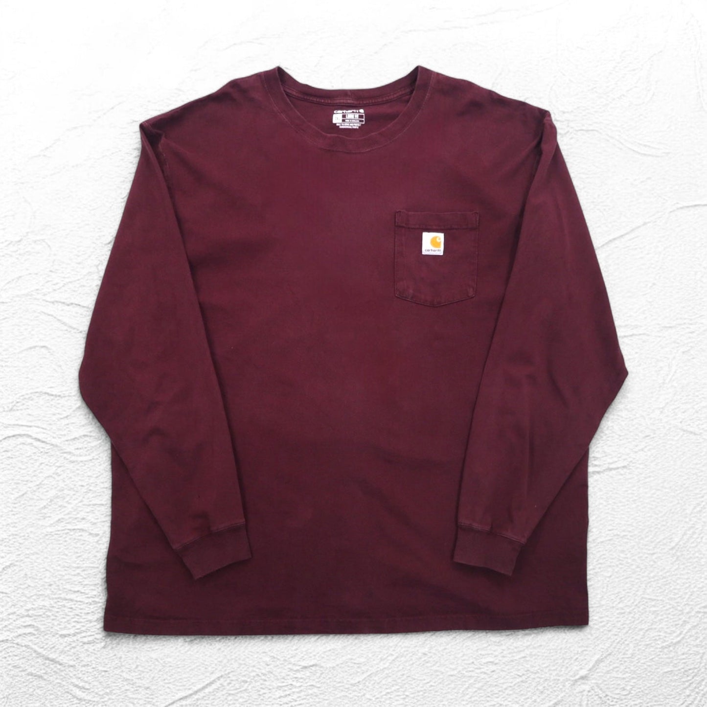 carhartt ロングスリーブポケット Tシャツ ロンT 3XL ボルドー ビッグサイズ ホンジュラス戦