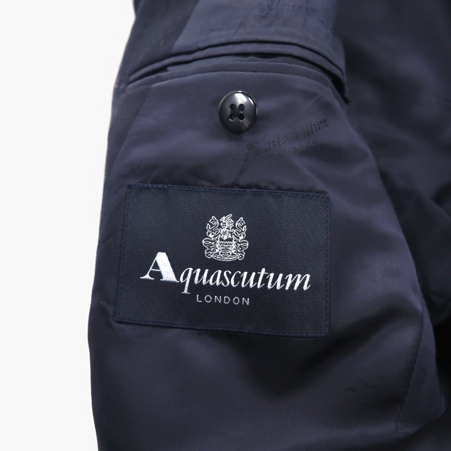Aquasqutum 2B テーラードジャケット ブレザー M ネイビー チェック ウール 日本製