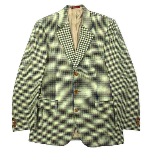 SEVENTY イタリア製 3B テーラードジャケット 46 ベージュ グレンチェック ウール