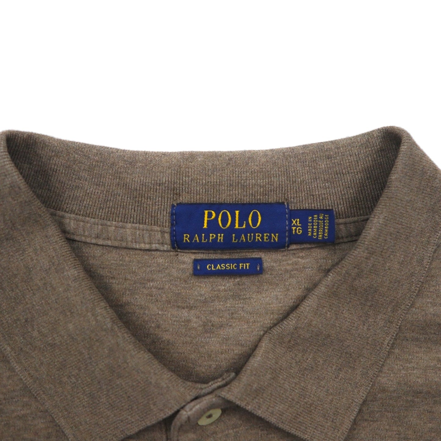 POLO RALPH LAUREN クラシックフィット ポロシャツ XL カーキ CLASSIC FIT スモールポニー刺繍