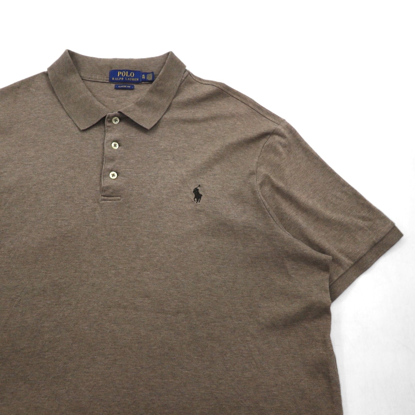 POLO RALPH LAUREN クラシックフィット ポロシャツ XL カーキ CLASSIC FIT スモールポニー刺繍