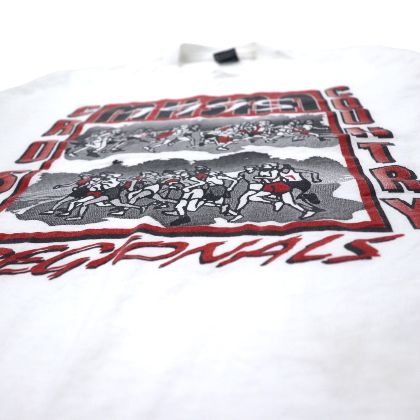 FRUIT OF THE LOOM USA製 90年代 プリント Tシャツ L ホワイト コットン CROSS COUNTRY