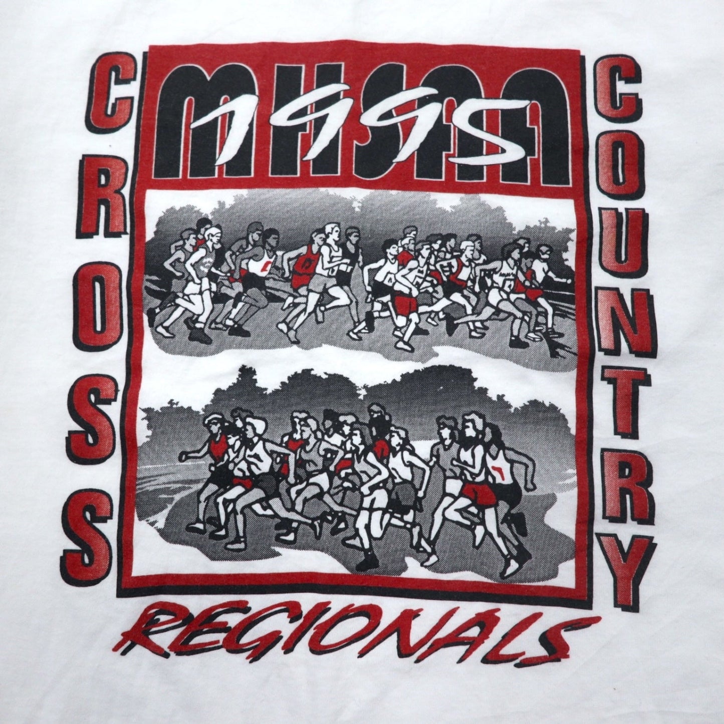 FRUIT OF THE LOOM USA製 90年代 プリント Tシャツ L ホワイト コットン CROSS COUNTRY