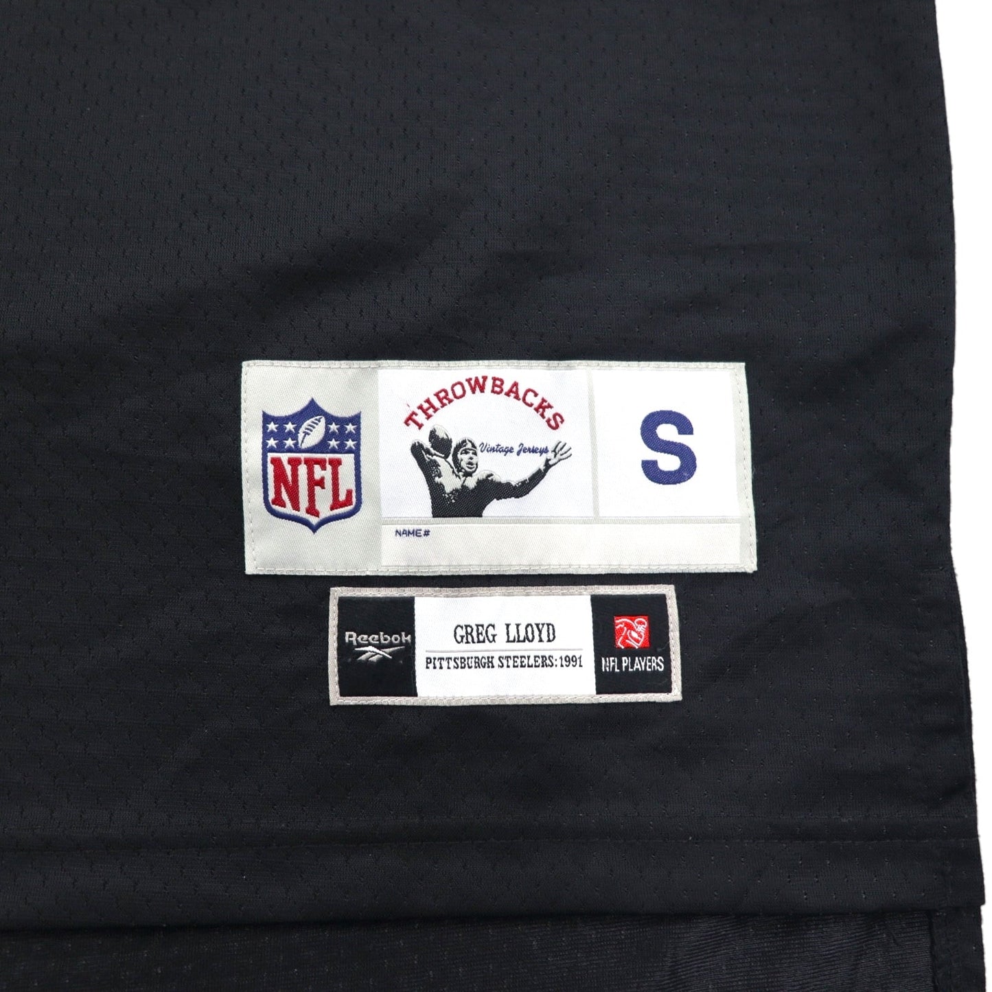 Reebok ヴィンテージコレクション VINTAGE COLLECTION ゲームシャツ L ブラック ナイロン ポリエステル NFL ナンバリング