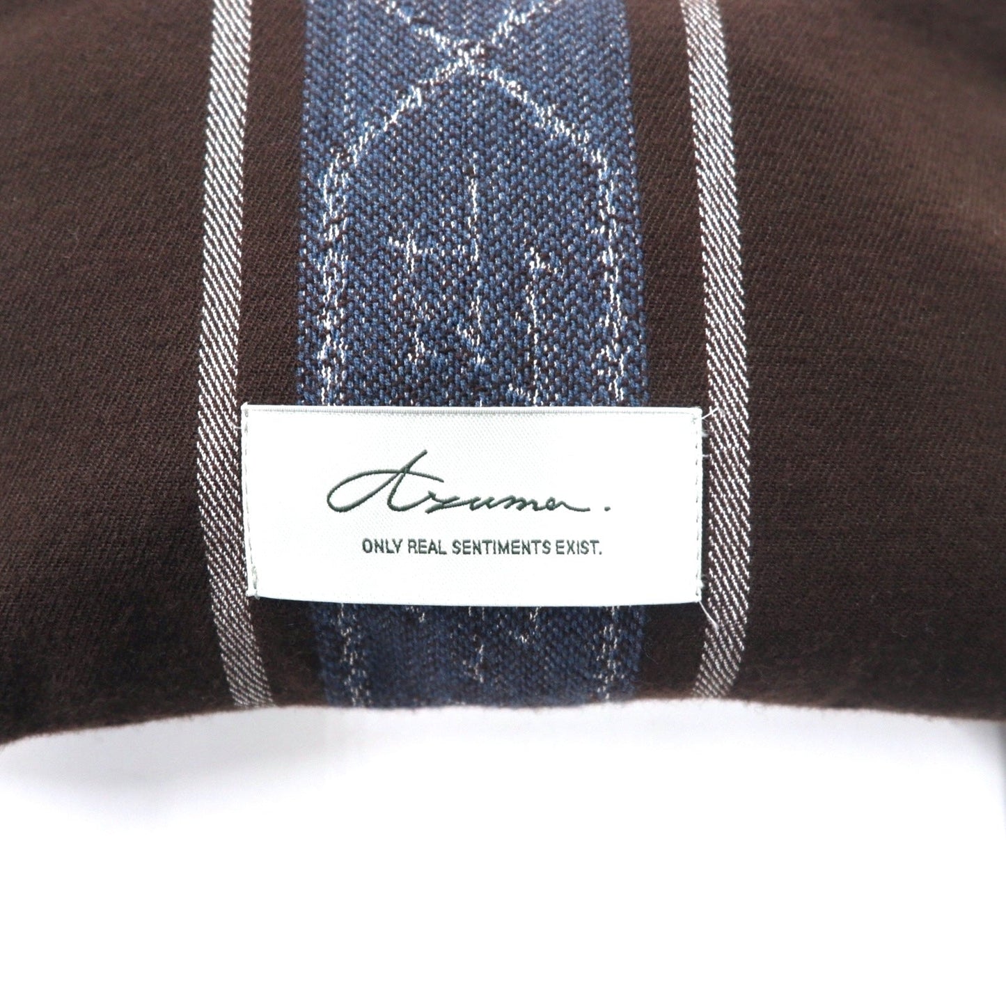 Azuma タリート ストライプ ユーティリティ サック サコッシュバッグ ブラウン ウール ジャガード レースアップ TALLIT STRIPE UTILITY SACK 20AH-AC-05 HAZE取り扱い 日本製