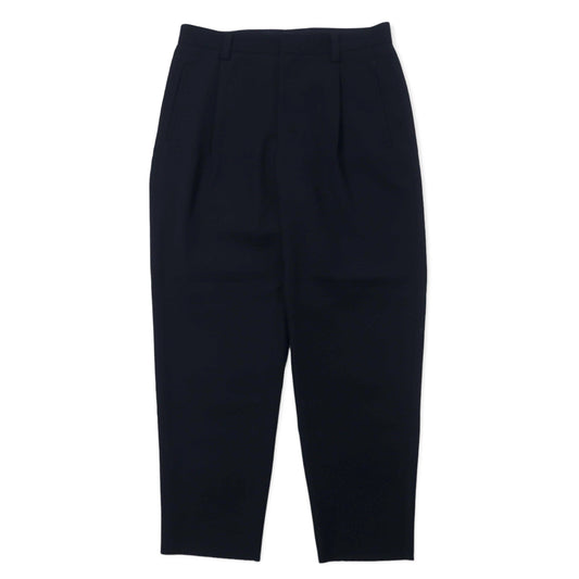 Kemit ウールタックパンツ テーパード スラックス 48 ネイビー ウール ギャバジン 0301-0209 日本製