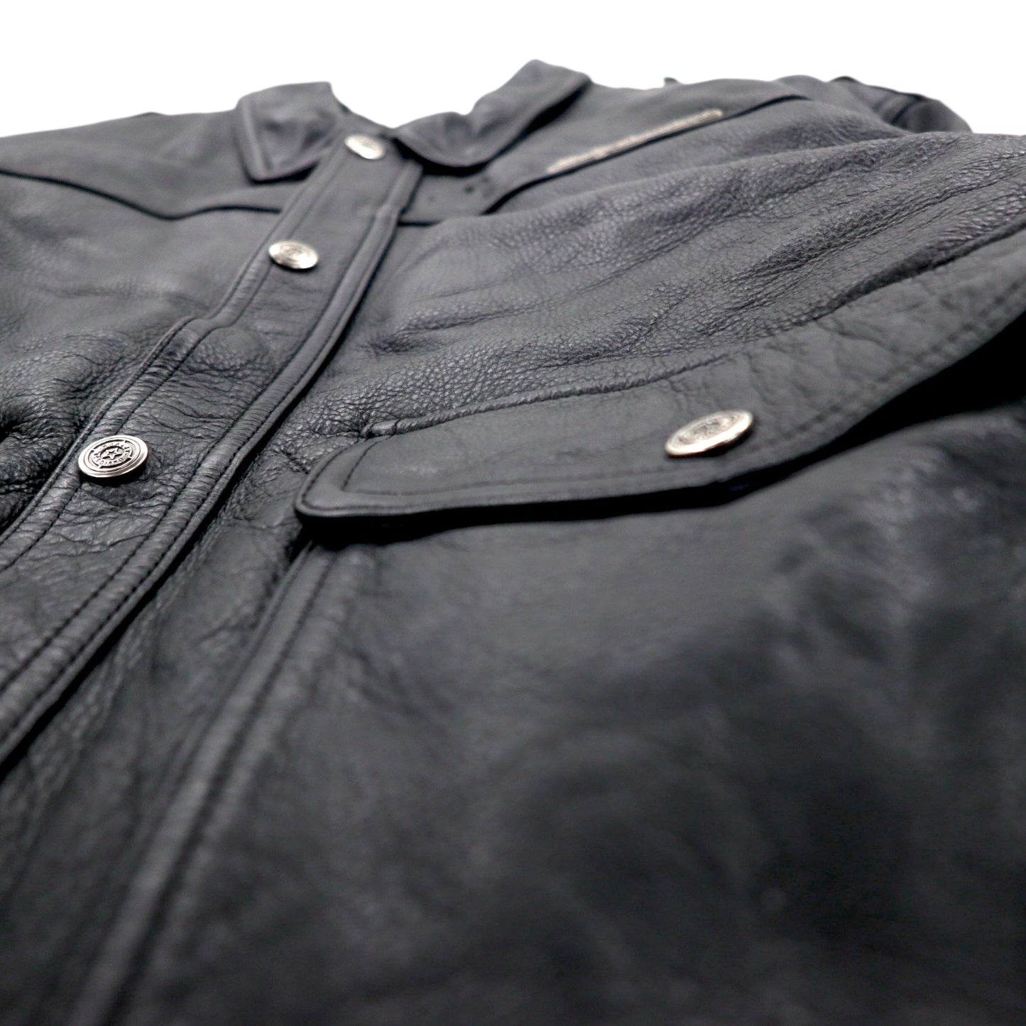 HARLEY DAVIDSON A-2 レザー フライト ボンバージャケット ミリタリー ライダース L ブラック シボ革 ライナー着脱式 エポレット