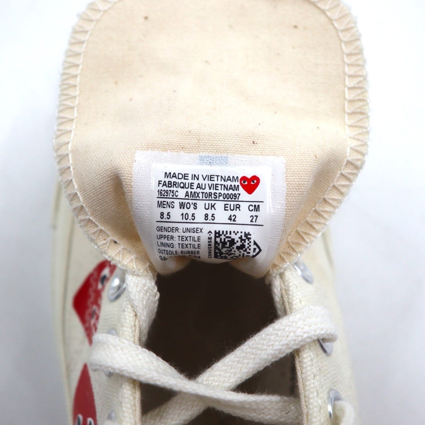 PLAY COMME des GARCONS × CONVERSE CT70 スニーカー 27cm ホワイト Chuck Taylor 70 チャックテイラー Multi Heart マルチハート 162975C