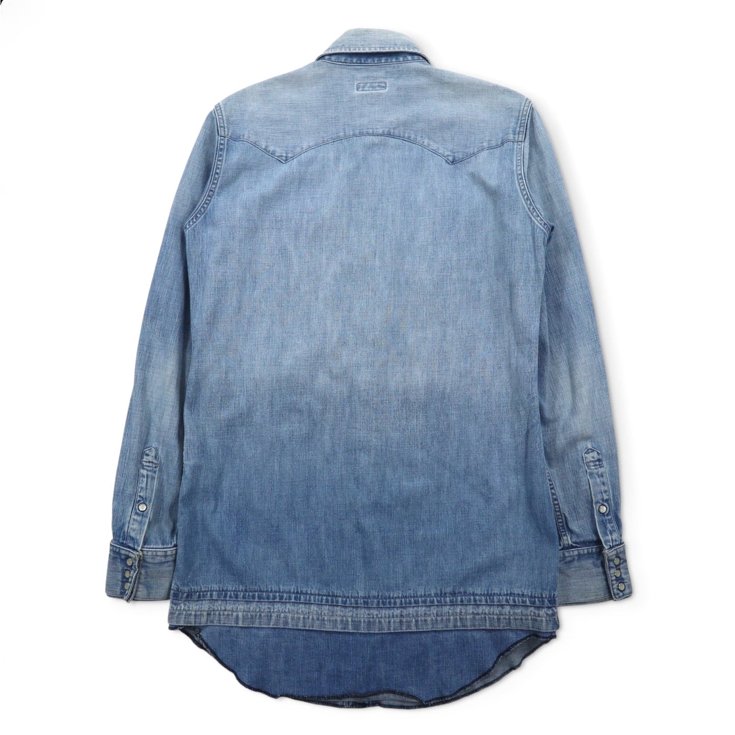 FACETASM ロング丈 デニム ウエスタンシャツ M ブルー コットン 切り替え TK-SH-01 日本製